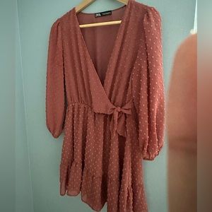 Zara dress in dusty mauve